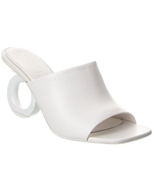 Ferragamo White Astro Leather Sandal