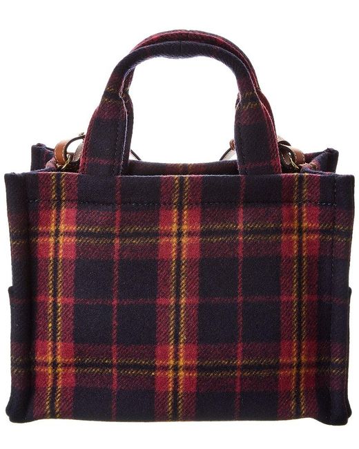 Celine Cabas Thais Small Tartan & Leather Tote in Red | Lyst UK Celine Cabas Thais Small Tartan & Leather Tote in Red | Lyst UK