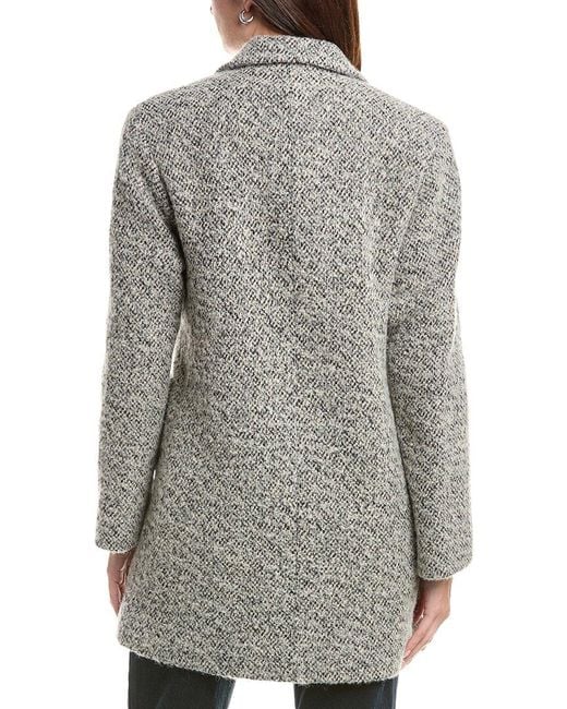 Fleurette Gray Double Breasted Wool Coat