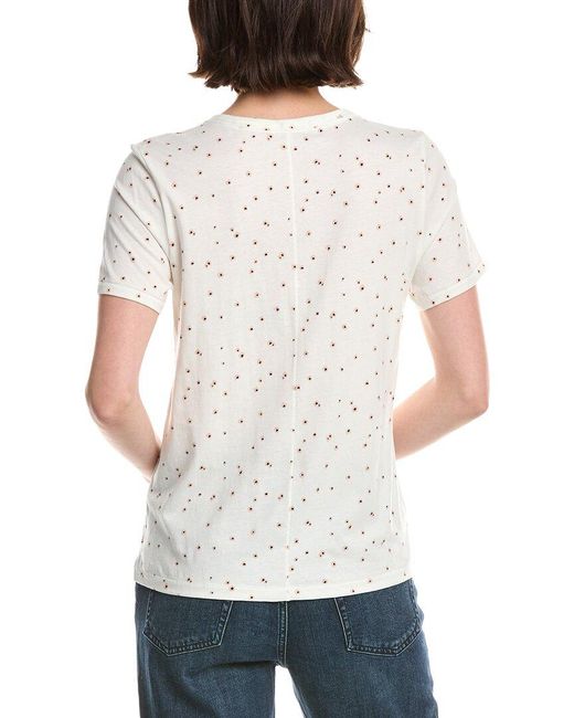Rag & Bone White All Over Poppy Floral Jersey T-Shirt