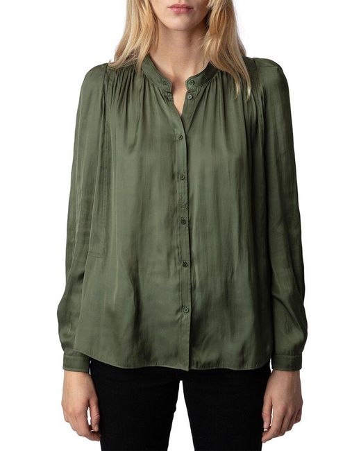 Zadig & Voltaire Green Tchin Blouse