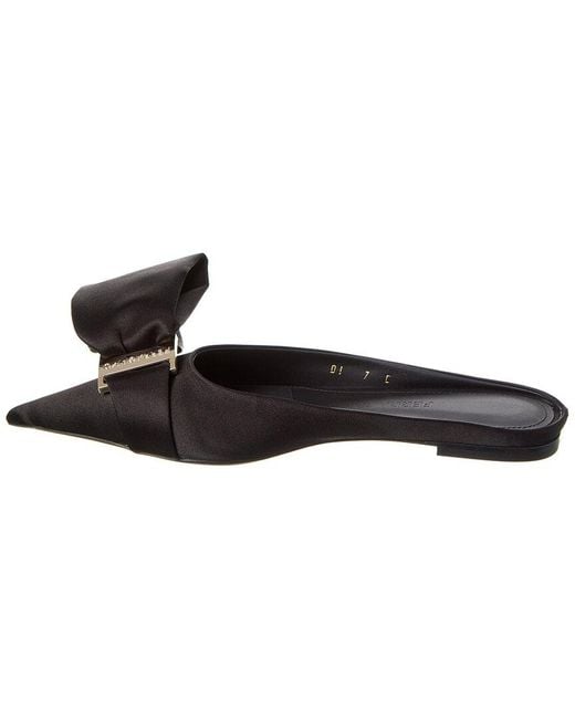 Ferragamo Black Emii T Satin Flat