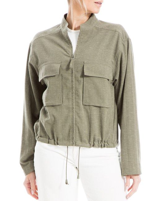 Max Studio Green Linen-Blend Jacket