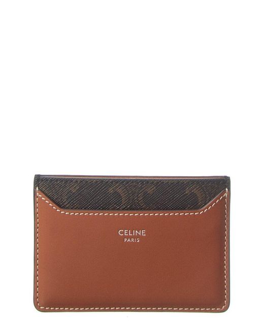 Céline Brown Triomphe Canvas & Leather Card Case