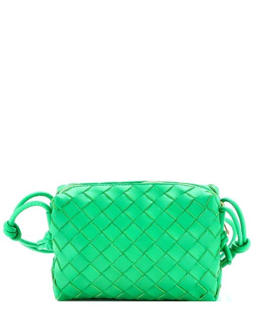 Bottega Veneta Green Loop Crossbody Bag Intrecciato Nappa Mini (authentic Pre-loved)