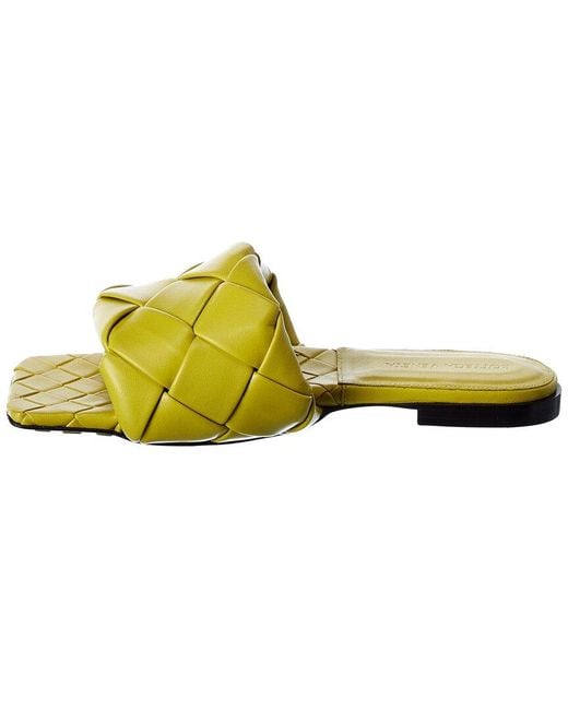 Bottega Veneta Yellow The Lido Intrecciato Leather Sandal