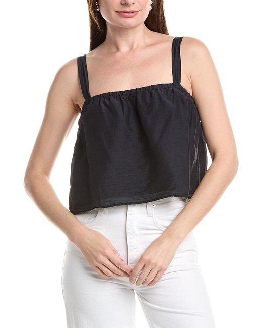 Velvet By Graham & Spencer Black Andrea Sleeveless Silk-Blend Woven Top