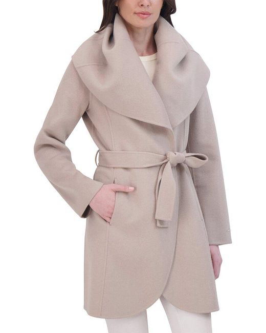 Tahari Gray Marilyn Wool-blend Coat
