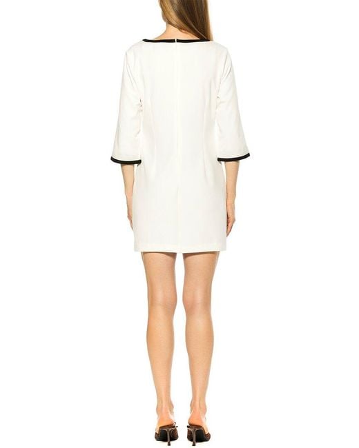 Alexia Admor White Liora Boatneck Shift Dress