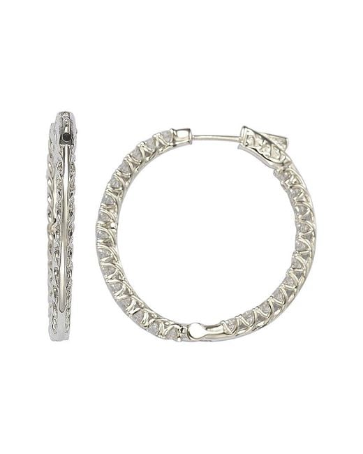 Suzy Levian CZ Jewelry Metallic Suzy Levian Silver Cz Hoops