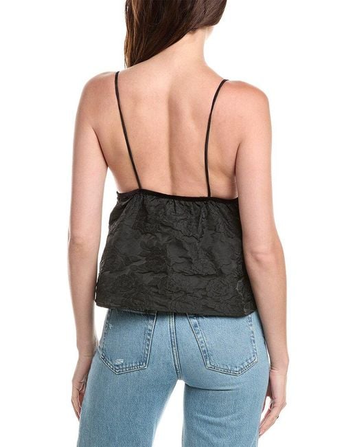 Ganni Blue Jacquard Strap Top