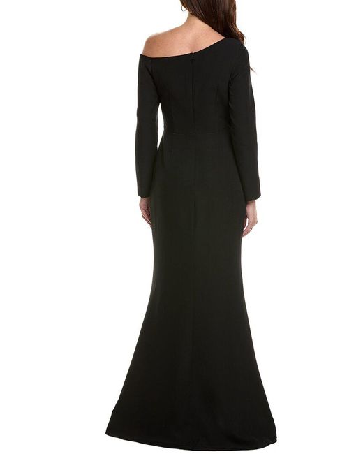 Rene Ruiz Black Border Crepe Gown