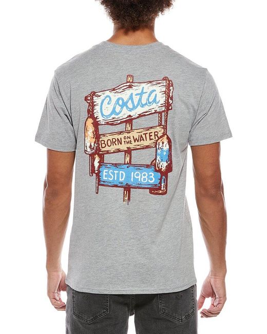 COSTA APPAREL Gray Harbor Board T-Shirt for men