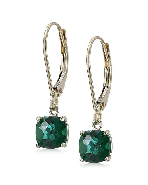 MaxColor Green 10k 1.35 Ct. Tw. Lab-grown Emerald Earrings
