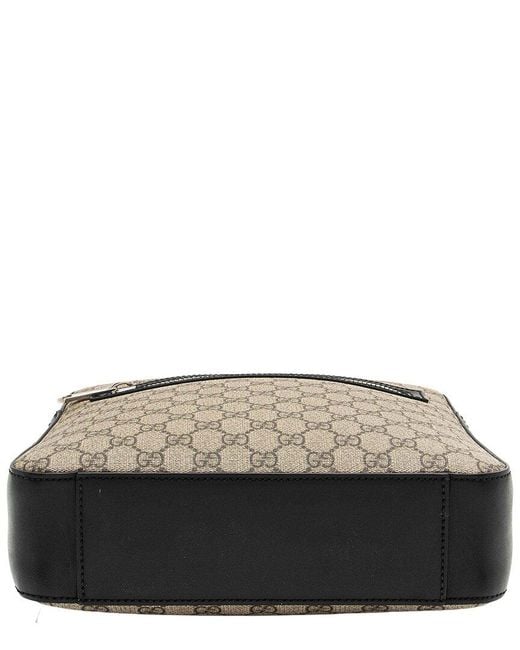 Gucci Gray Beige Gg Supreme Canvas Medium Messenger (authentic Pre-loved)
