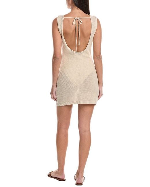 Onia Natural Scoop Back Linen-Blend Mini Dress