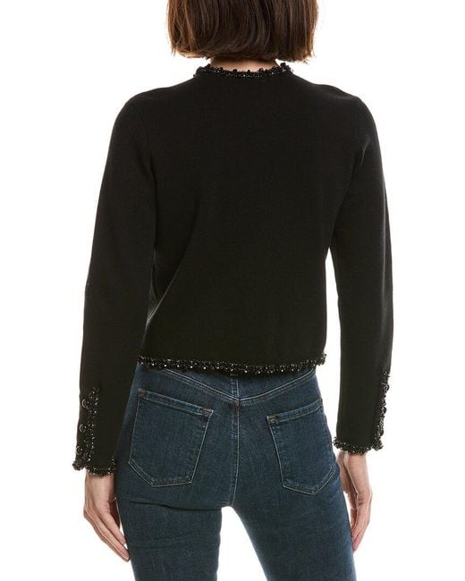 FRAME Black Frame The Beaded Trim Jacket