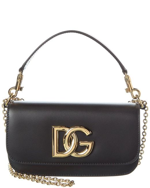 Dolce & Gabbana Black 3.5 Leather Shoulder Bag