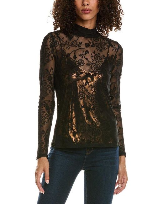 Johnny Was Dina Embroidered Mesh Top in Black Lyst UK
