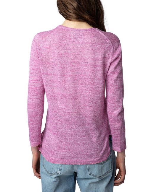 Zadig & Voltaire Purple Amber Linen & Silk-blend Sweater