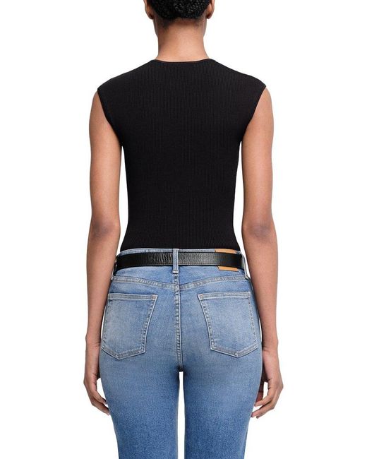 Jonathan Simkhai Black Barbara Sweetheart Bodysuit