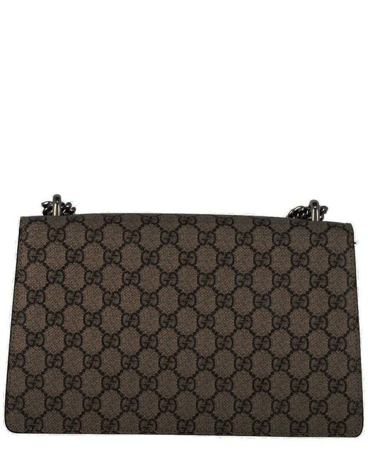 Gucci Gray Red Sheep Leather Medium Dionysus GG Shoulder Bag (authentic Pre-loved)