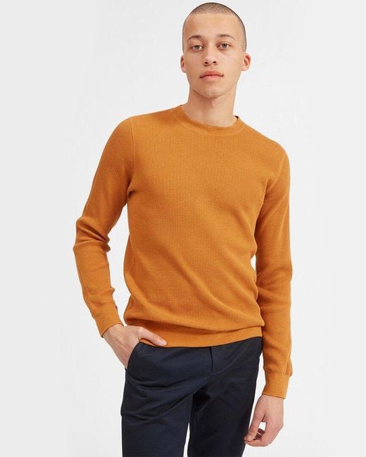 Everlane The Waffle Crew T shirt in Orange for Men Lyst UK