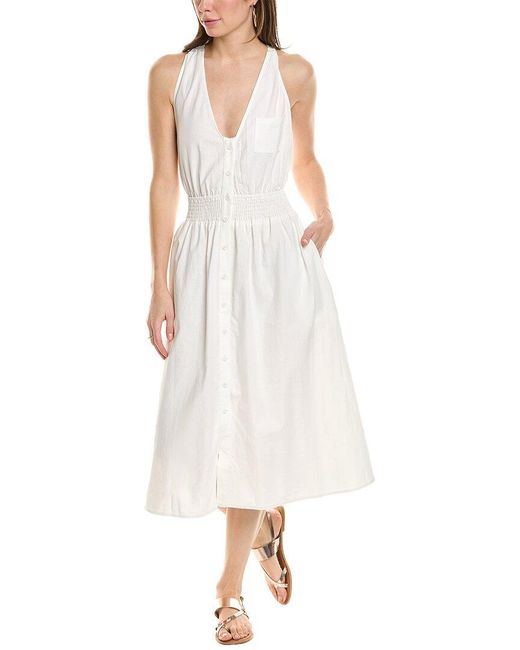 ANNA KAY White Tamara Linen-blend Dress