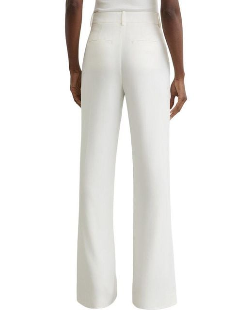 Reiss White Quinn Wide Leg Seam Detail Trouser