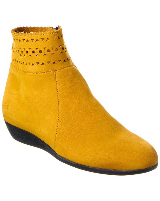Arche Yellow Onywel Leather Bootie
