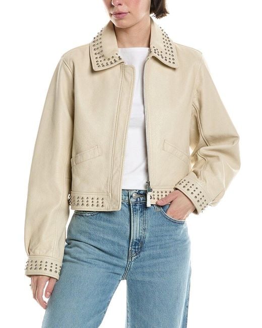 Cinq À Sept Natural Kierstin Leather Jacket