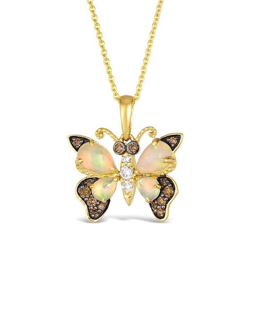 Le Vian Metallic Le Vian 14K 0.78 Ct. Tw. Diamond & Opal Pendant Necklace
