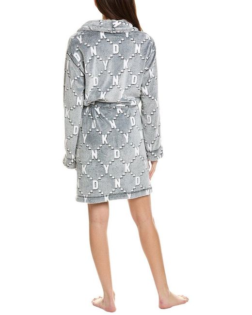 DKNY Gray Plush Robe
