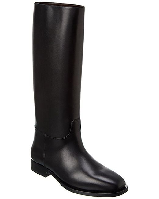 The Row Black Grunge Leather Riding Boot