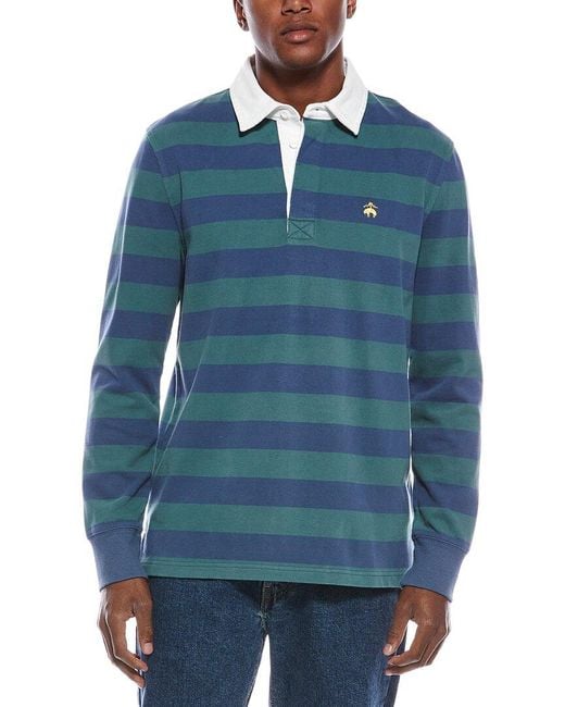 Brooks Brothers Blue Knit Rugby Polo Shirt for men