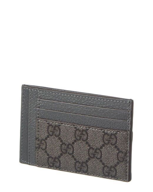 Gucci Gray Ophidia GG Supreme Canvas & Leather Card Case for men