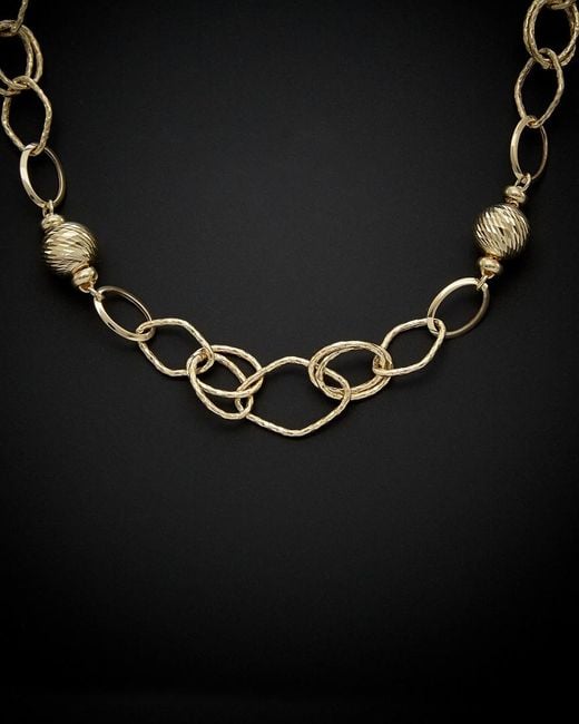Italian Gold Black 14k Ball Station Necklace