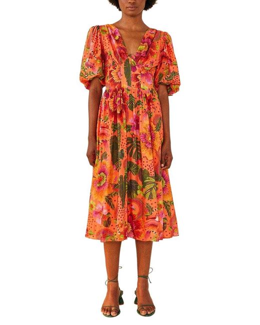 Farm Rio Red Midi Dress