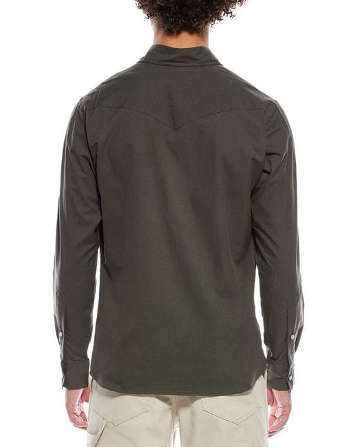 Todd Snyder Gray Hamilton + Twill Dress Western Shirt for men
