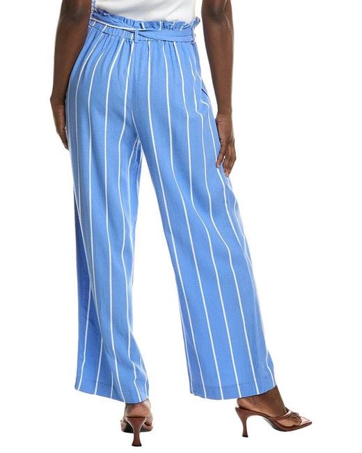 NVLT Blue Linen-Blend Pant