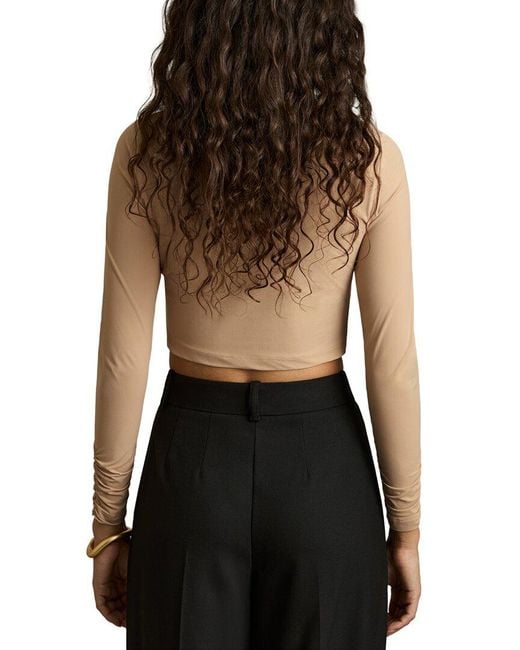 Reiss Natural Edith Crop Seamless Top