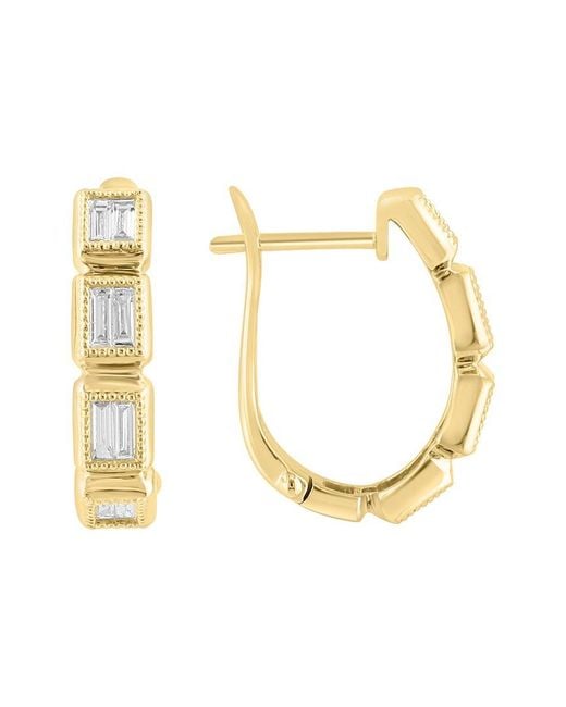 Effy Fine Jewelry Metallic 14K 0.43 Ct. Tw. Diamond Hoops