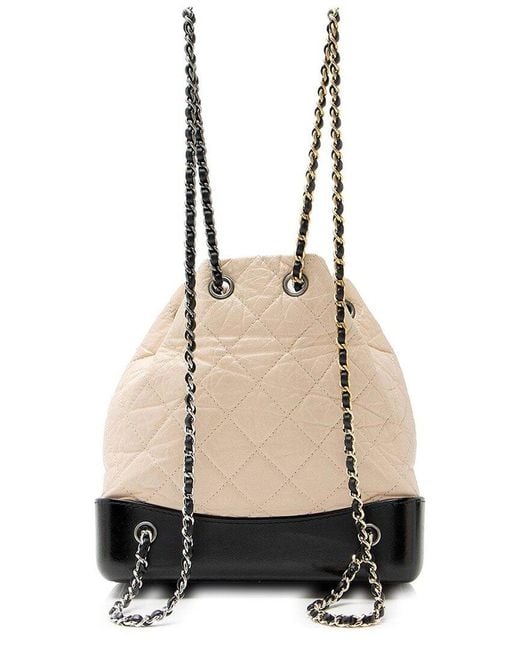 Chanel Natural Beige Aged Calfskin Gabrielle Small Backpack (authentic Pre-loved)