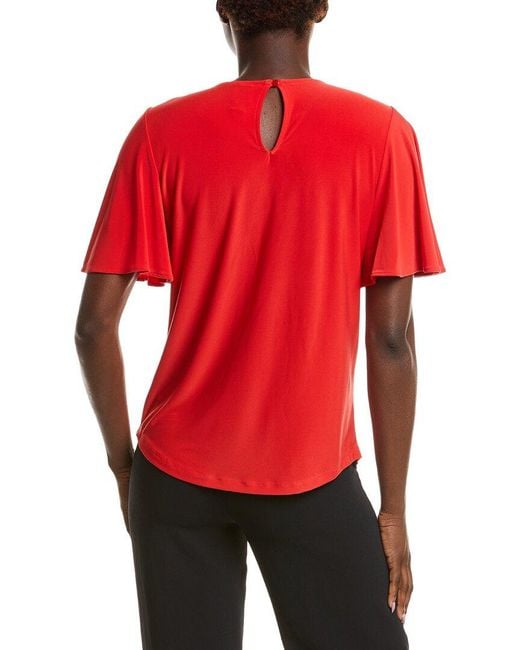 Anne Klein Red Solid Top