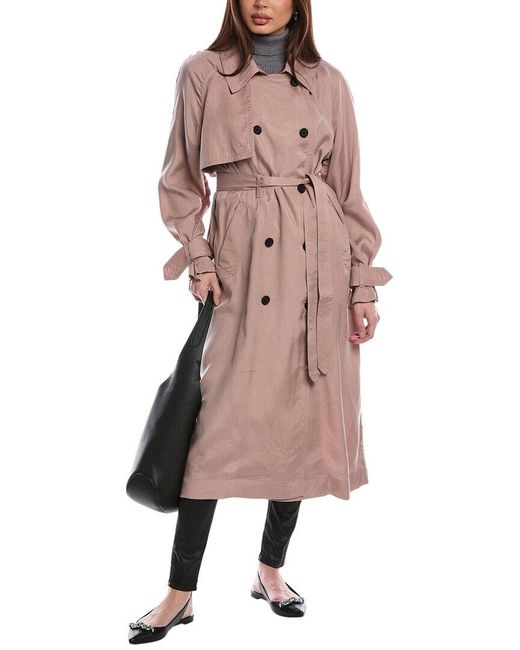 AllSaints Kikki Trench Coat in Pink | Lyst UK