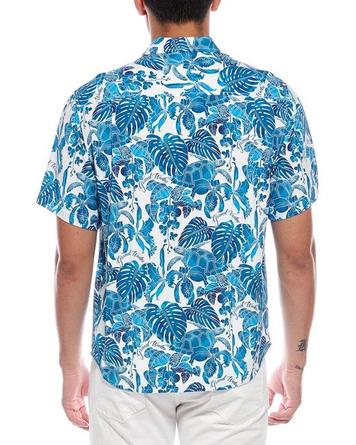 Tommy Bahama Blue Grand Wailea Print Camp Shirt for men