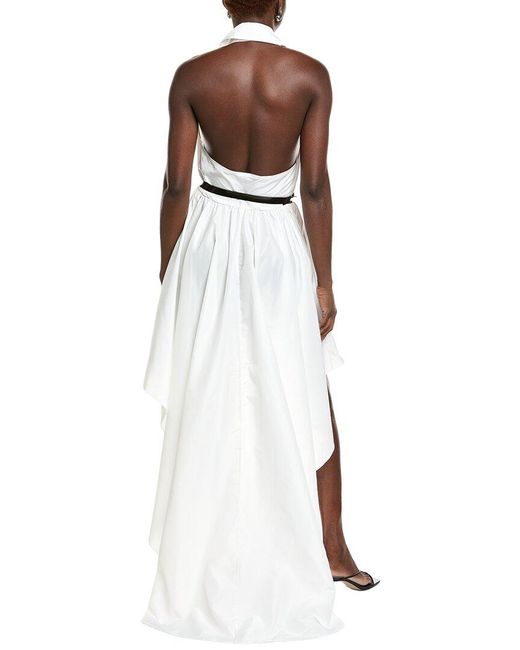 Norma Kamali White Embroidered Flare Top