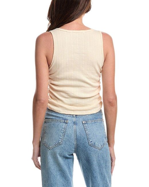 Project Social T Blue Come Together Button Front Texture Tank