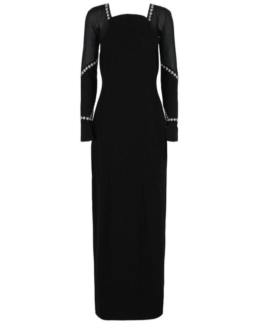 Givenchy Black Crystal Embellished Crepe Gown