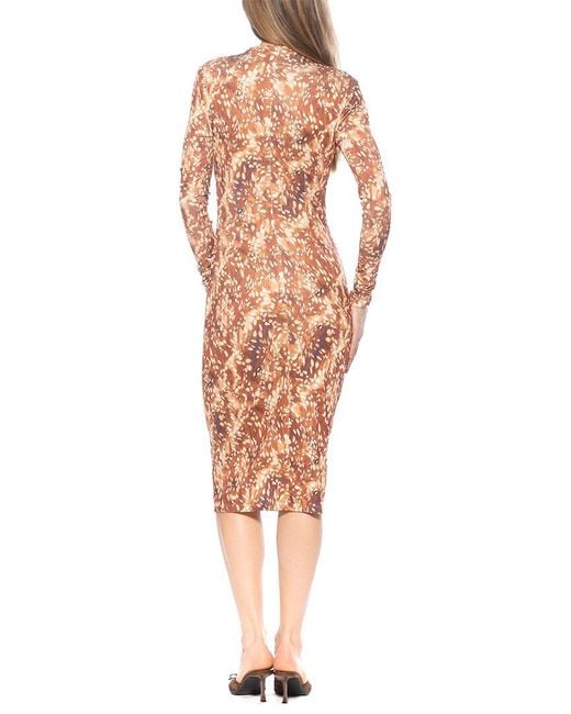 Alexia Admor Natural Kim Draped Midi Sheath Dress